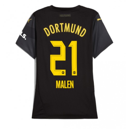 Fotbalové Dres Borussia Dortmund Donyell Malen #21 Dámské Venkovní 2024-25 Krátký Rukáv